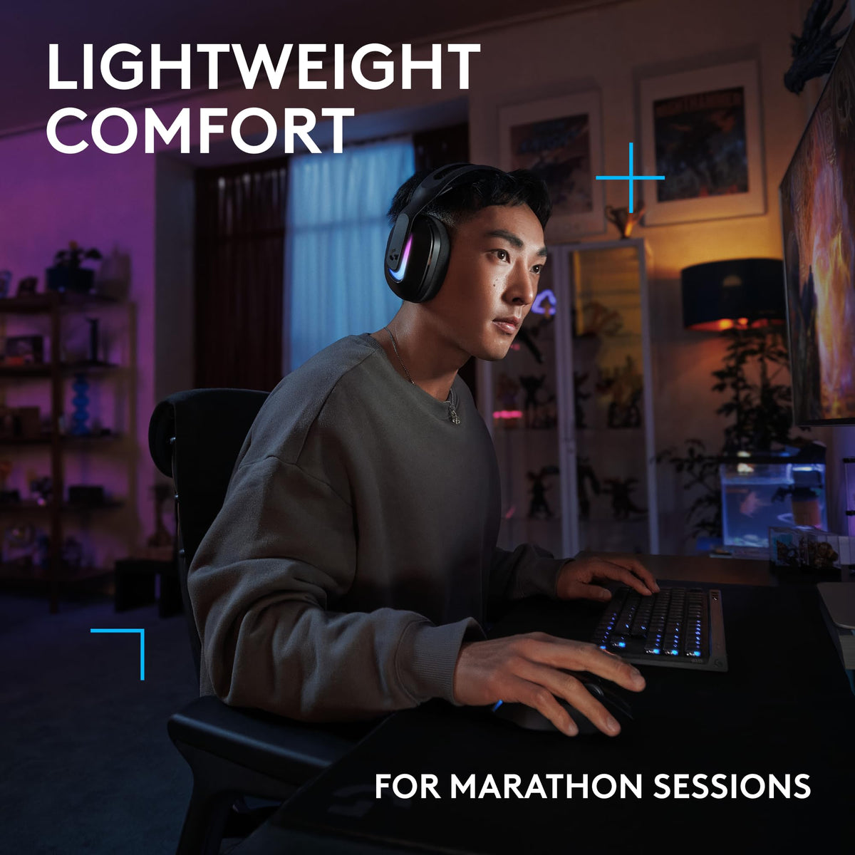 Wireless Gaming Headset with RGB & Wideband Mic