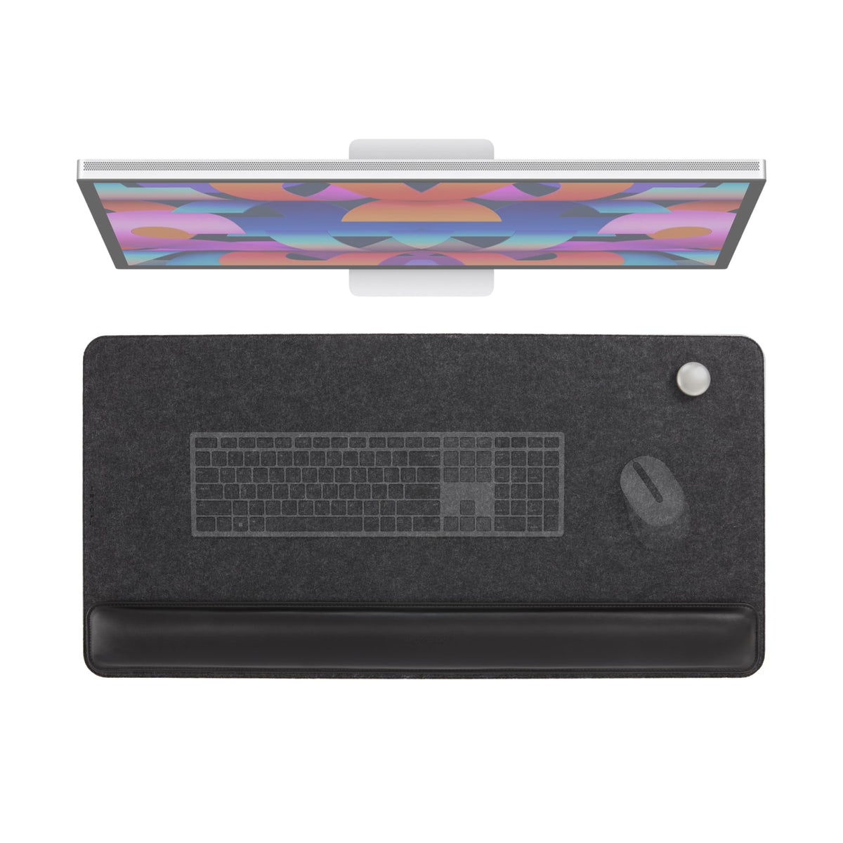 Vegan Leather Desk Mat with Ergonomic Wrist Rest