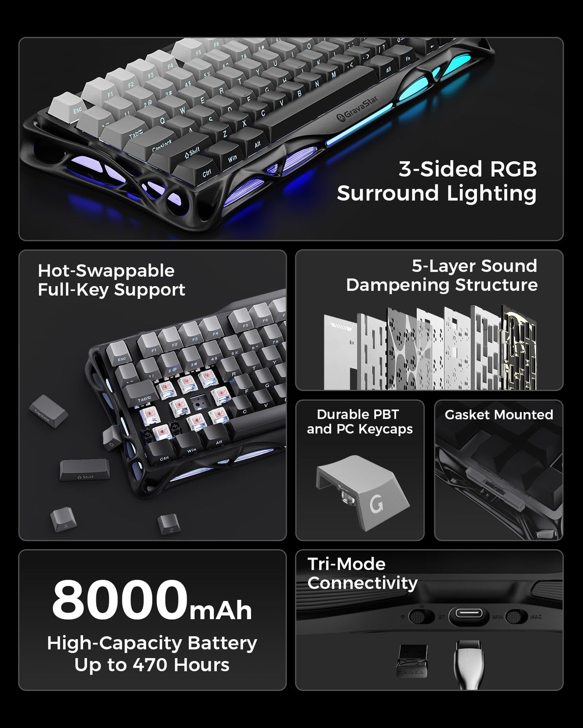 GravaStar K1 Wireless Mechanical Gaming Keyboard
