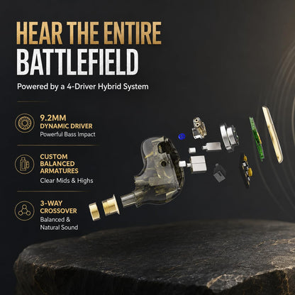 Hybrid Gaming IEMs with Mic & Custom EQ Control
