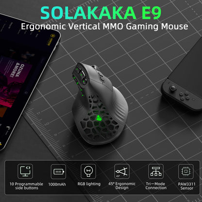 Ergonomic Wireless MMO Gaming Mouse with 10 Buttons