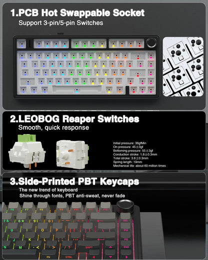 AULA Wireless Gasket Mechanical RGB Keyboard