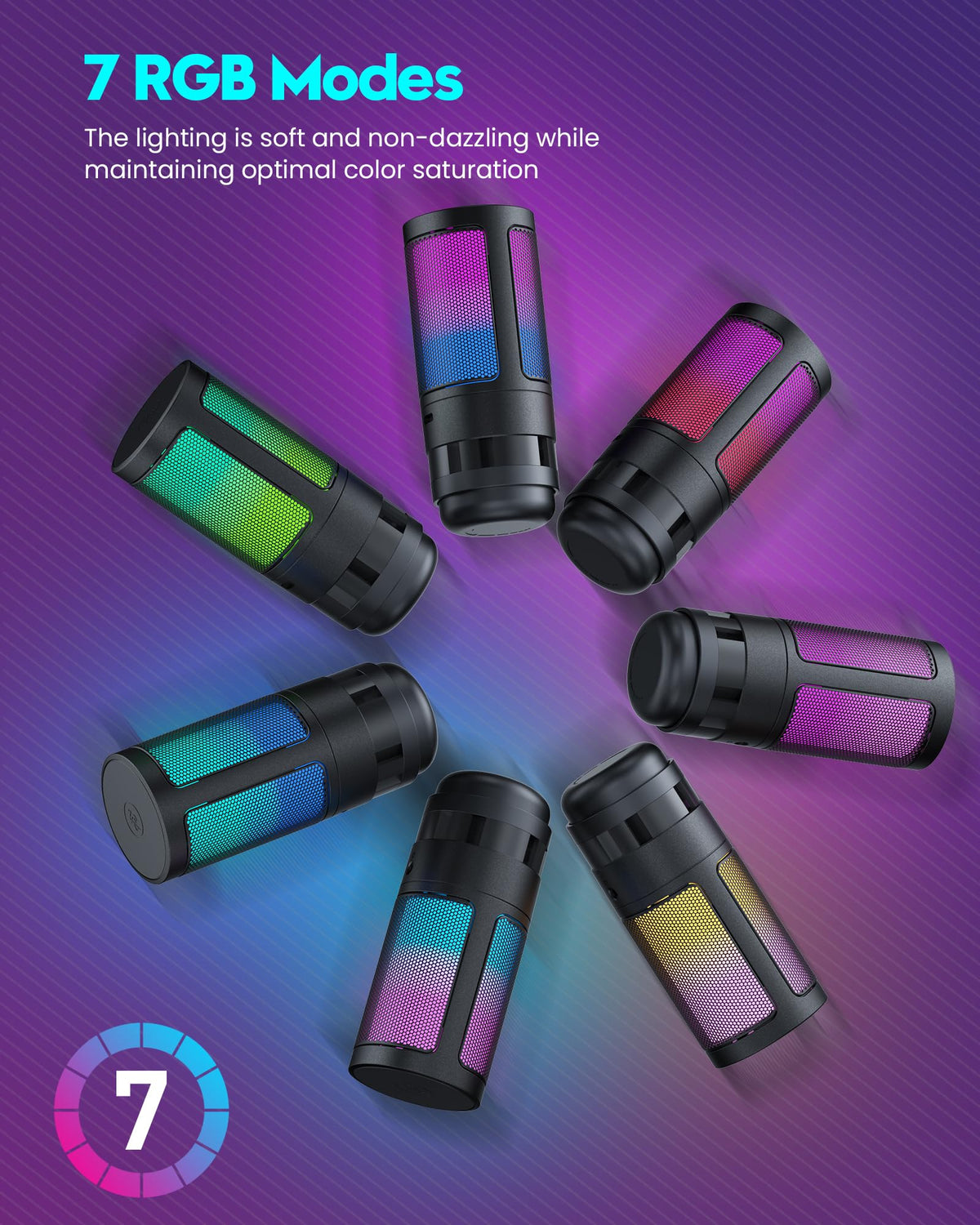 USB Gaming Microphone with RGB & Adjustable Boom Arm