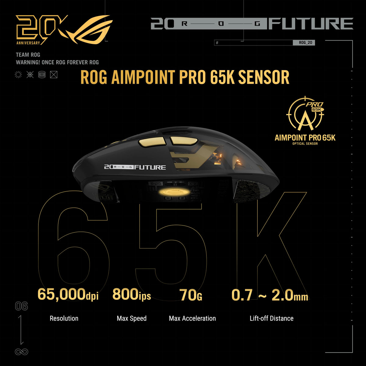 Lightweight Wireless Gaming Mouse with 65K DPI