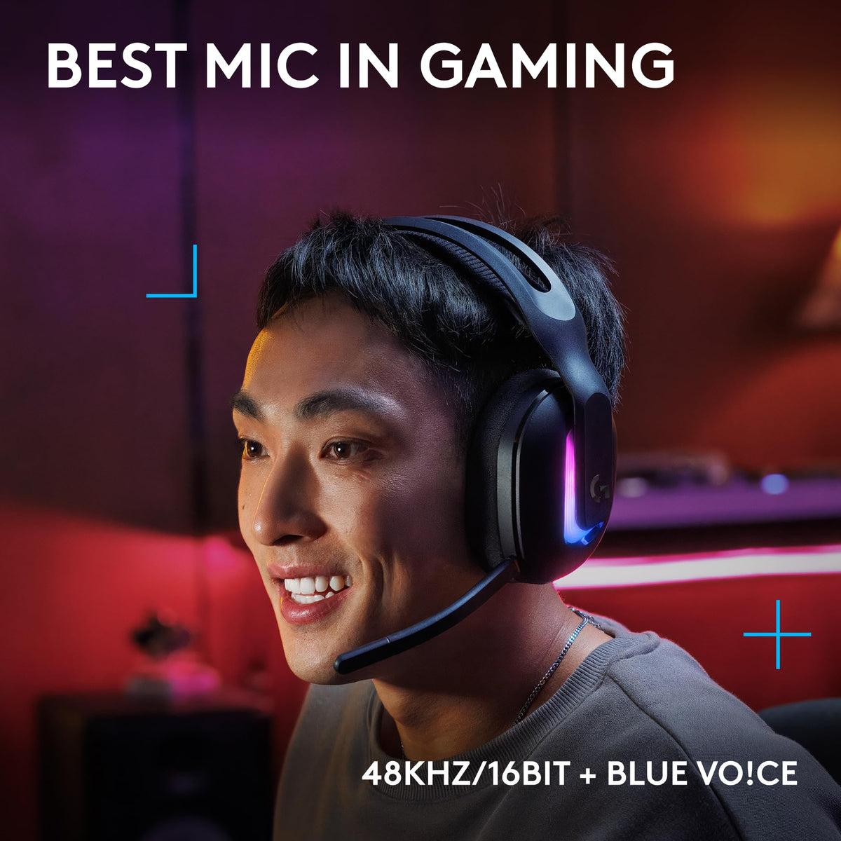 Wireless Gaming Headset with RGB & Wideband Mic