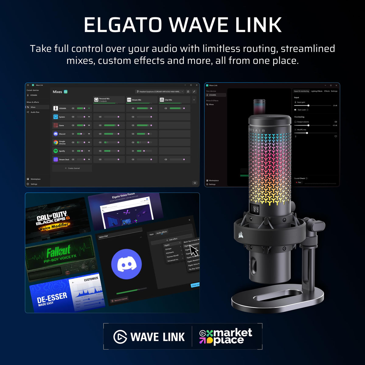USB RGB Condenser Microphone for Gaming & Streaming