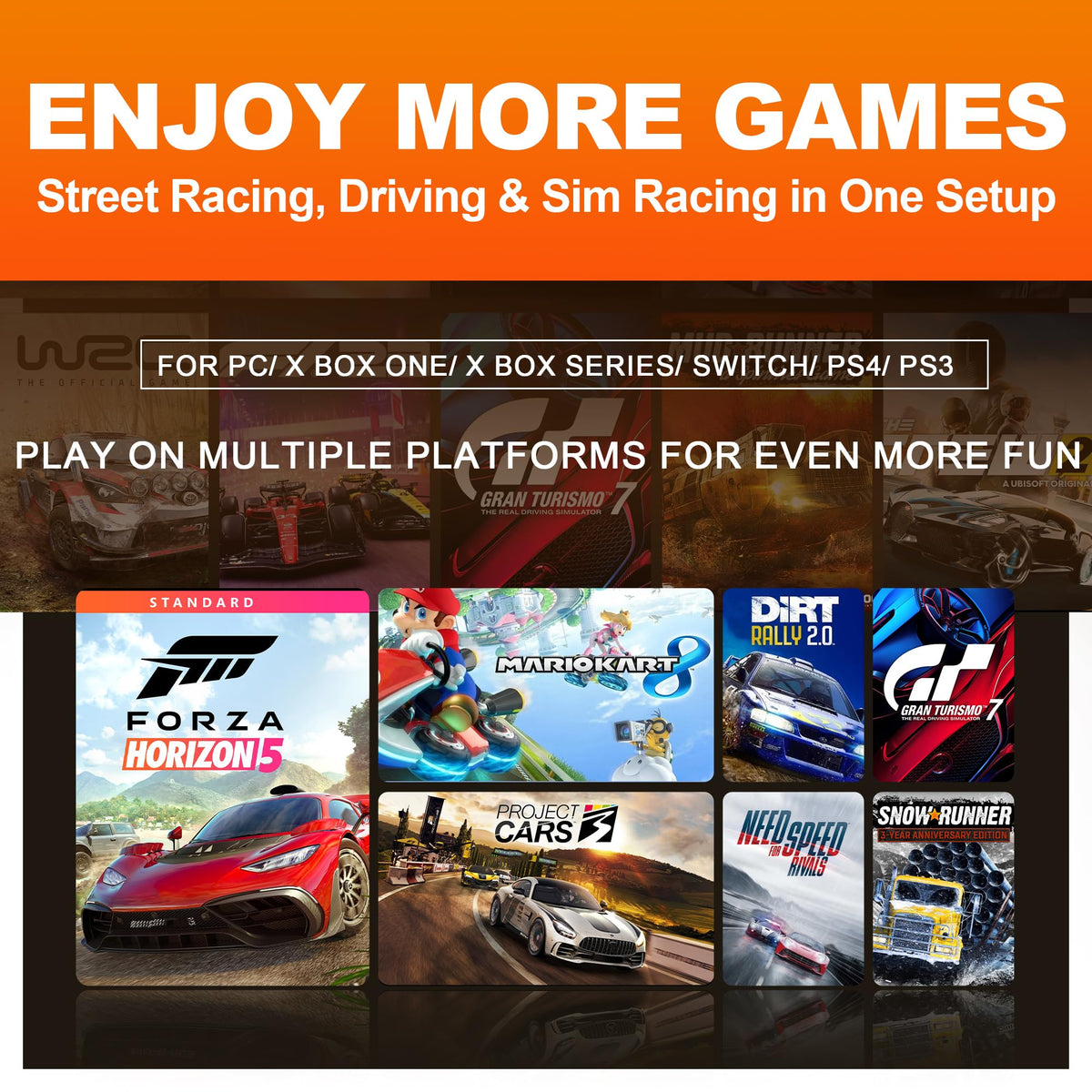 Gaming Racing Wheel & Pedal Set for Console and PC