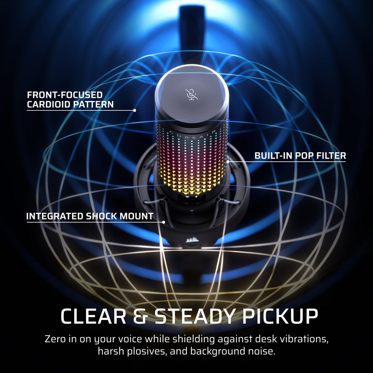 USB RGB Condenser Microphone for Gaming & Streaming