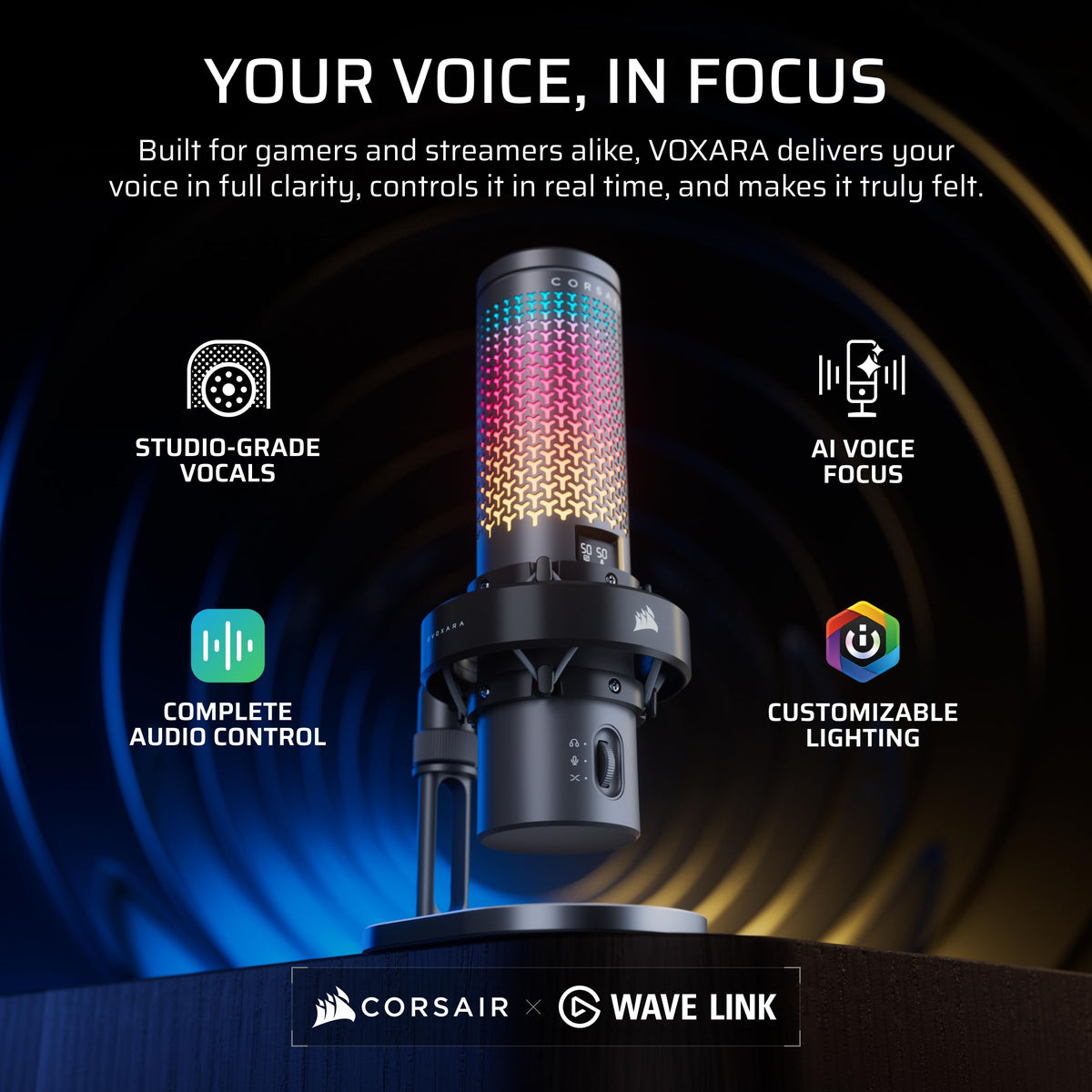 USB RGB Condenser Microphone for Gaming & Streaming